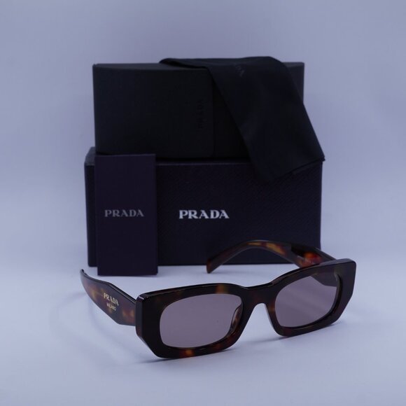 Prada PRB05S 22A20I Rectangle Sunglasses – Poppy Havana/Purple Brown - Picture 5 of 10